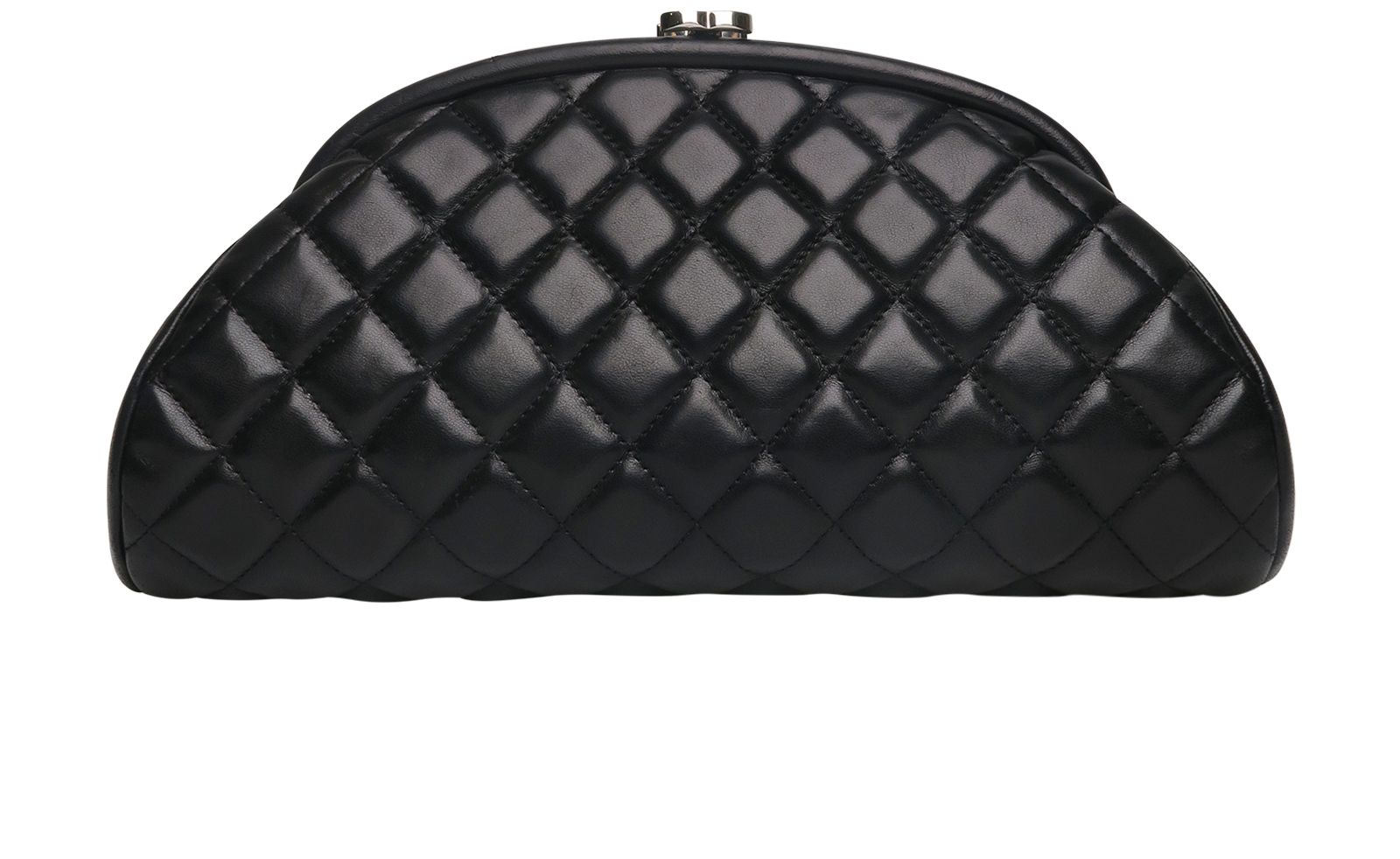 CHANEL Suede Quilted Bible Book CC Clutch Black 415629
