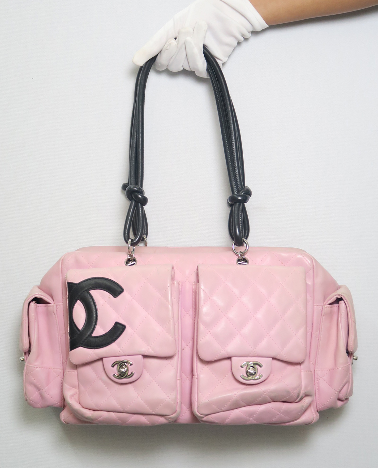 Pre-owned Chanel Cambon Reporter Leather Handbag In Pink