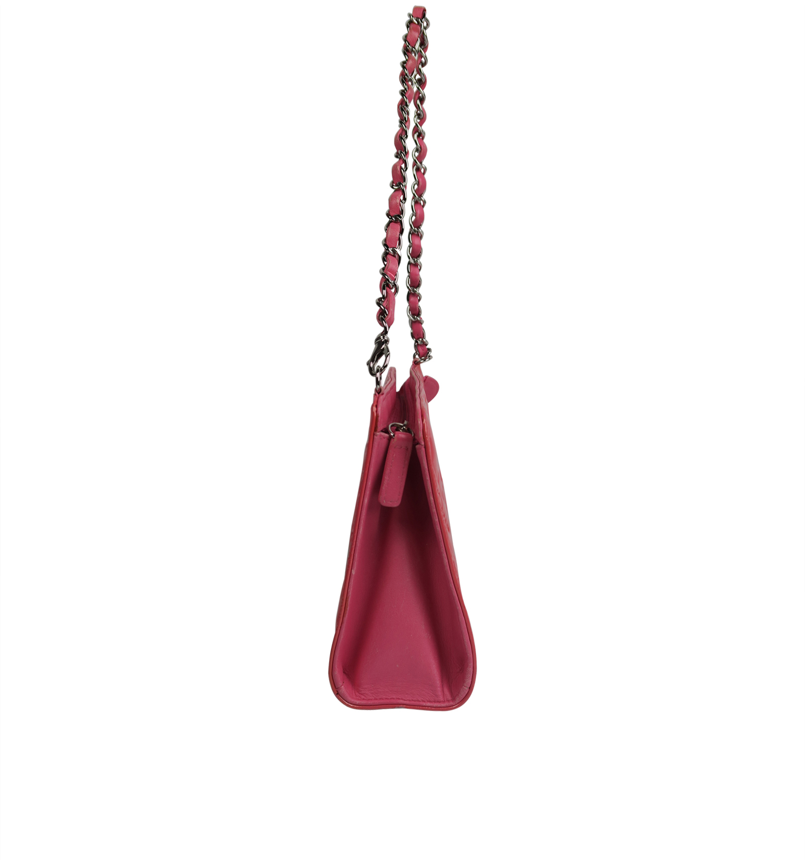 chanel pink patent purse