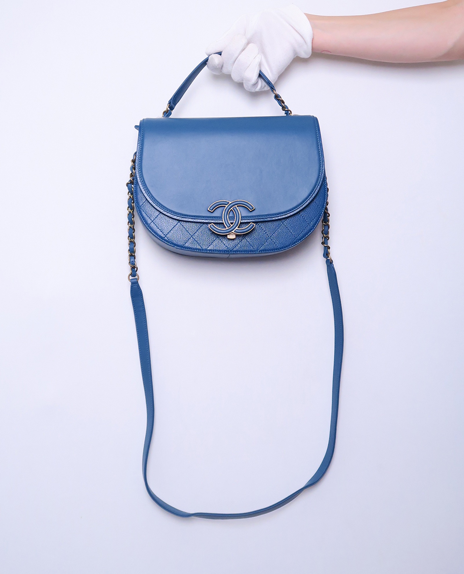 Chanel CC Crown Small Flap Bag - Blue Shoulder Bags, Handbags - CHA81419