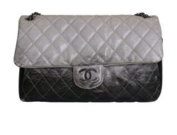 Chanel Melrose Degrade crackled patent leather ombre color flap shoulder  bag. 