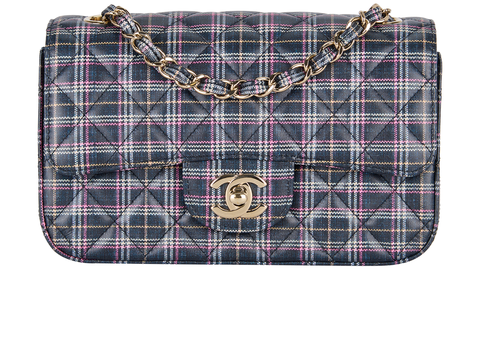 Pre-loved Check Mini Rectangular Classic Flap - £3,500