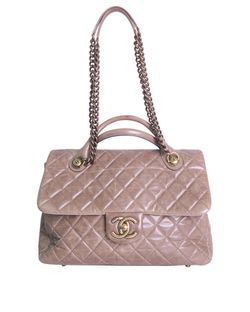 Chanel Red Quilted Goatskin Large City Rock Flap Bag - Preloved