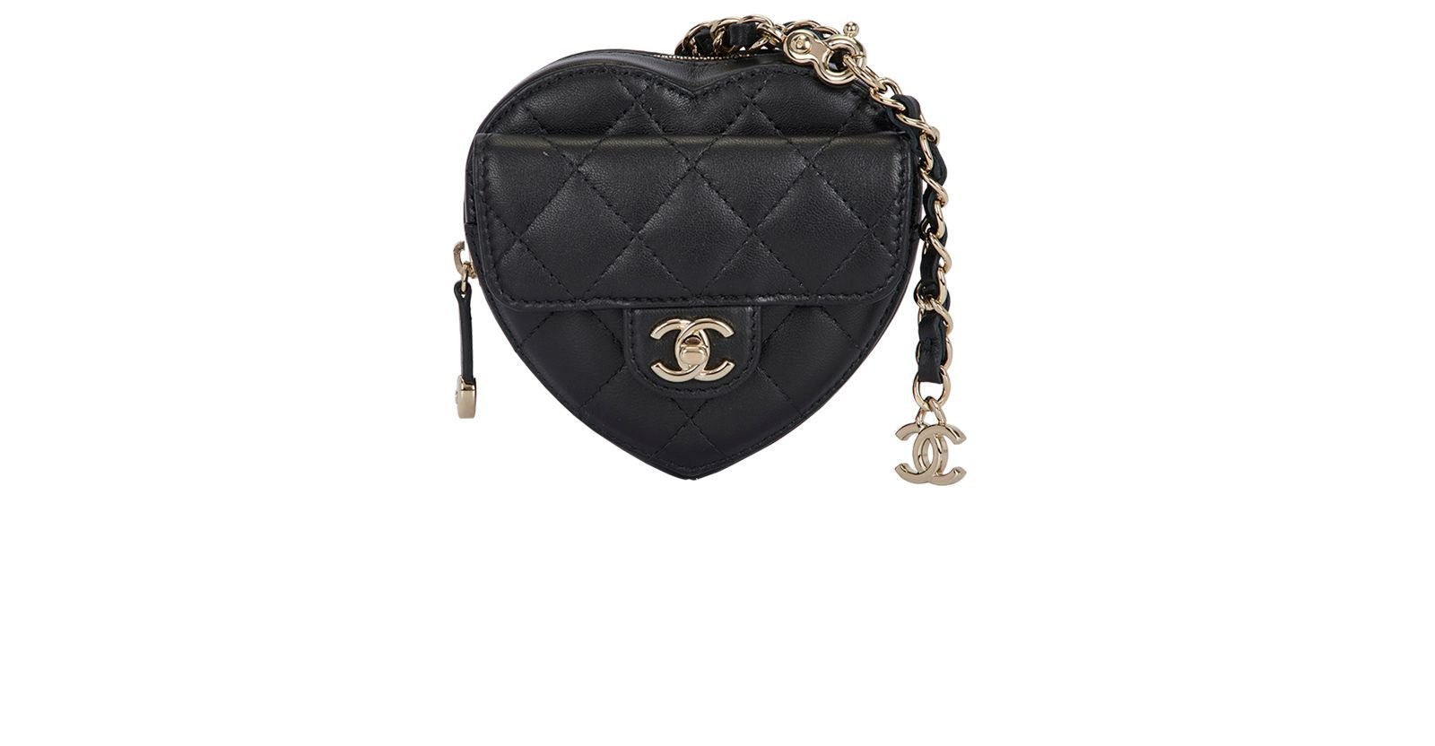 2022 Heart Zipped Belt Coin Purse, Chanel Designer Exchange