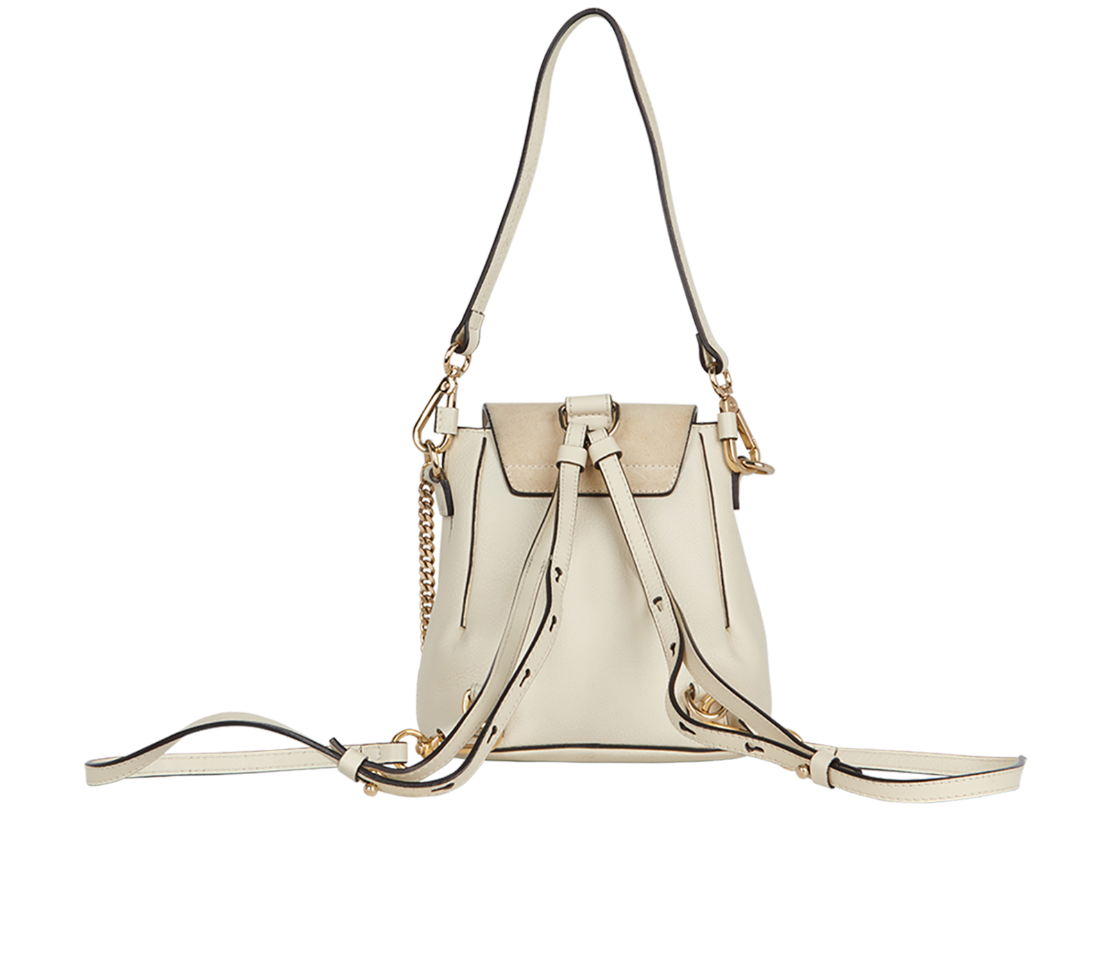 chloe faye mini backpack beige Backpack Calfskin Leather  BrandCo Paris Two front zips with leather pullers can be worn up or down to reveal contrasted suede lining and increase the bags carrying capacity Pre-loved Mini Faye Backpack -