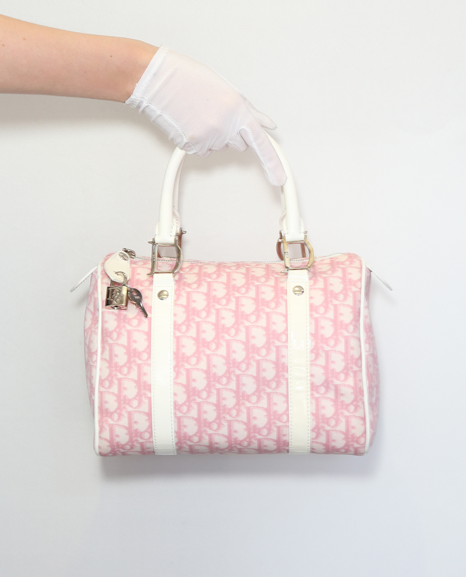 SOLD* Vintage Dior Monogram Pink Boston Bag