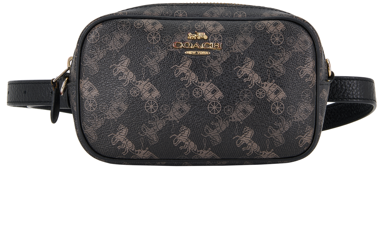coach convertible belt bag with horse and carriage print