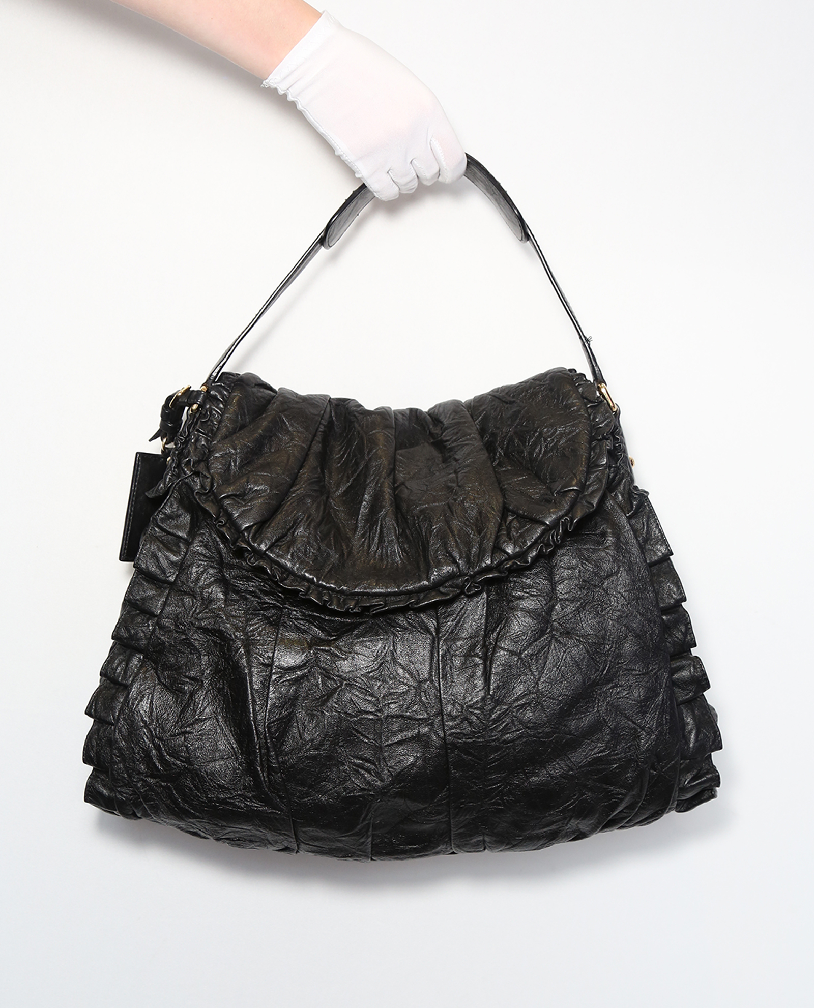 Pre-loved Miss Rouche Ruffled Shoulder Bag - £150