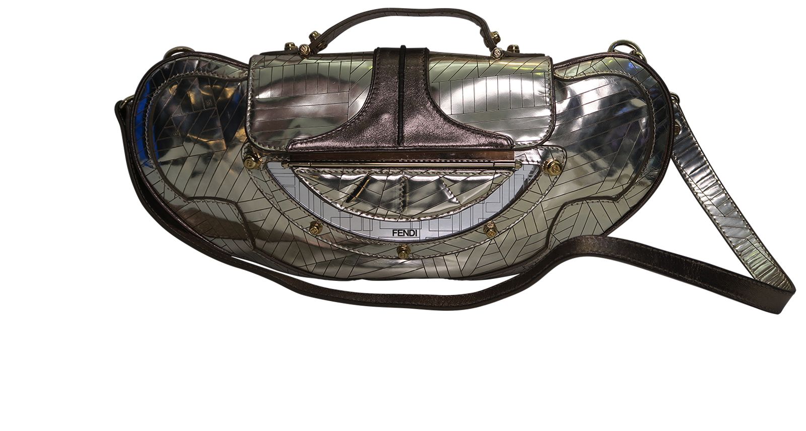 Mirror Vanity Metallic Clutch, Fendi Designer Exchange Buy