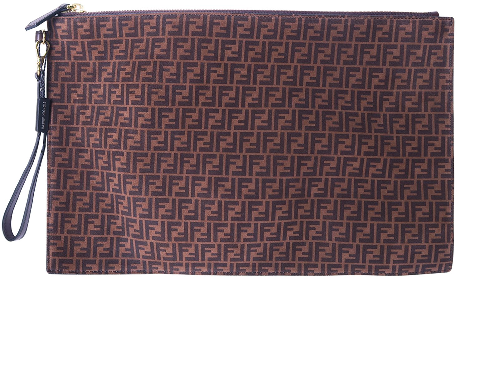 Ff Large Flat Pouch In Brown