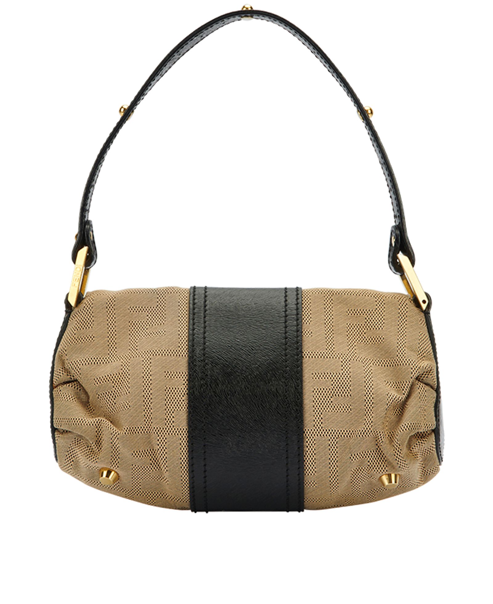 Shop FENDI 2023-24FW Monogram Leather Small Shoulder Bag Logo