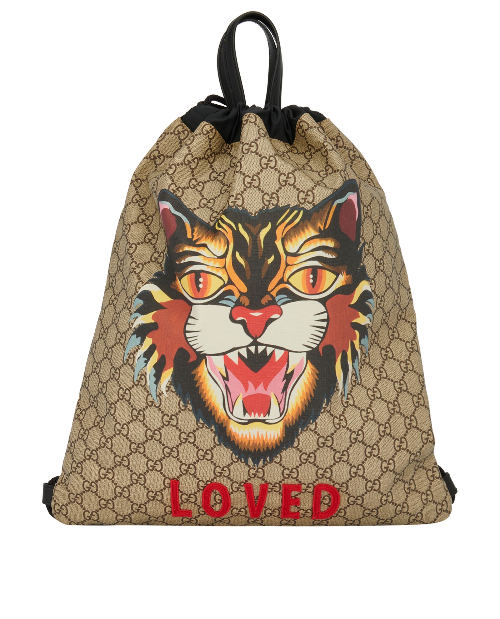 GG Supreme Angry Cat Drawstring Bag: Gucci Angry Cat Backpack Gucci GG Supreme 419584 Angry Cat  main image 4