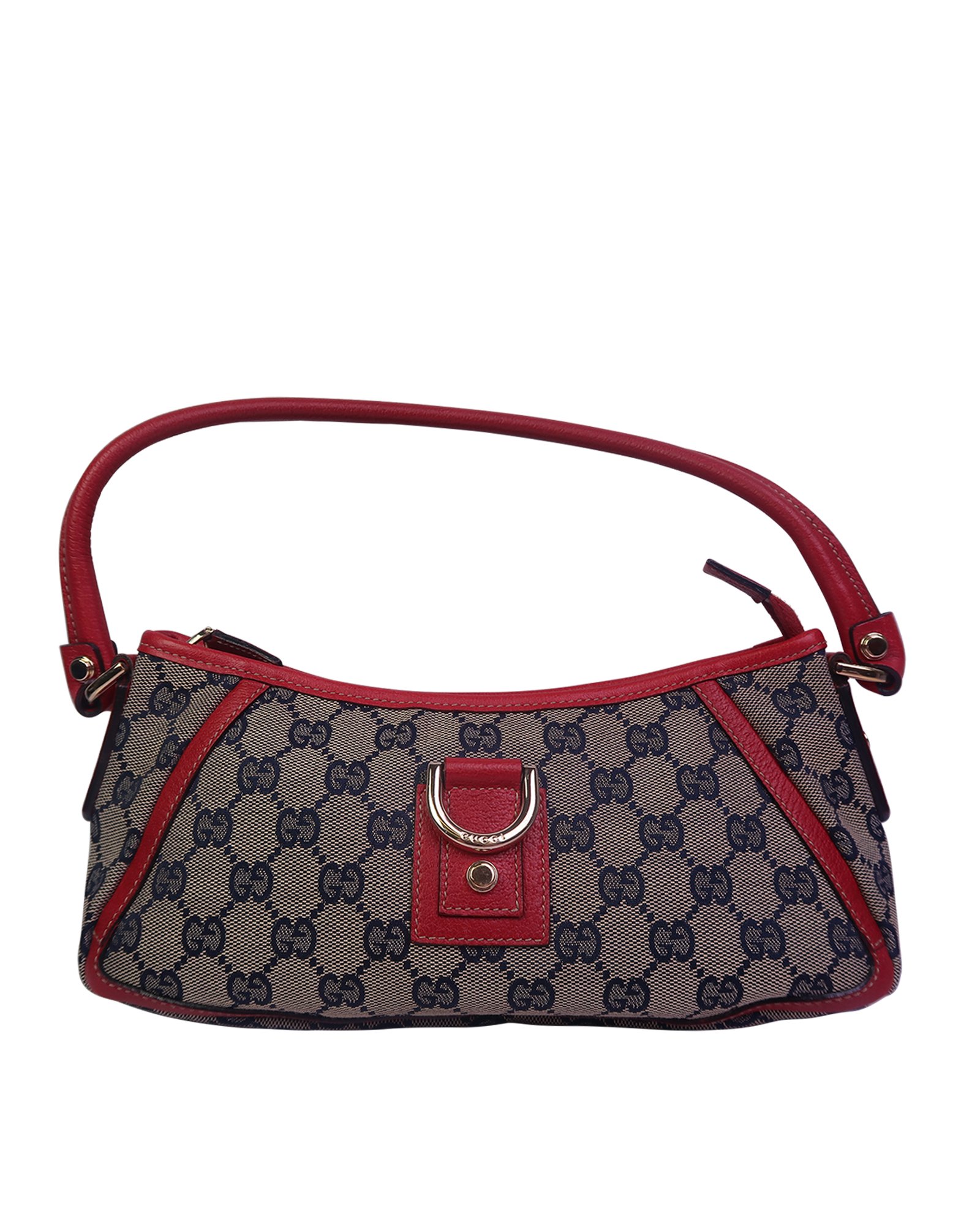 Gucci Red Leather Abbey D-Ring Pochette 