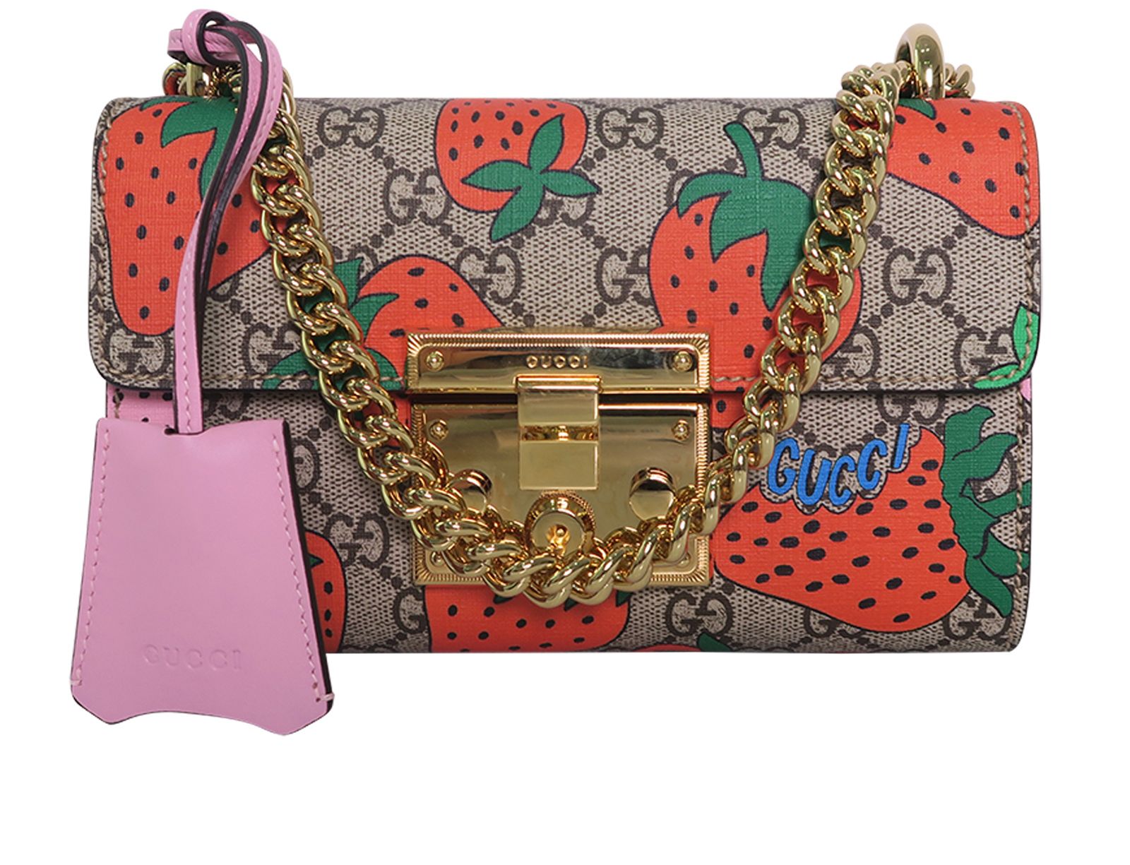 Gucci Padlock GG Strawberry Small Shoulder Bag