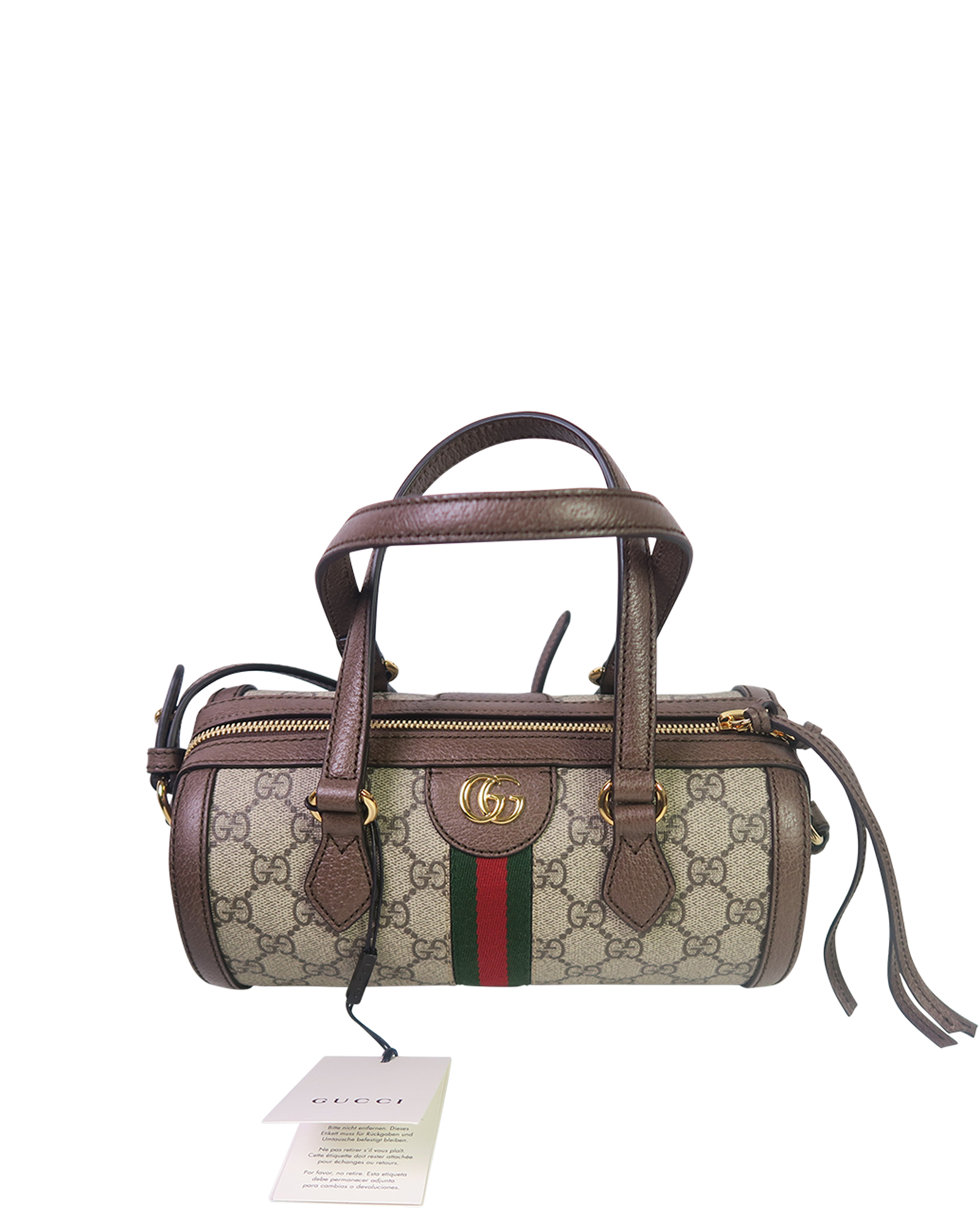 Ophidia boston patent leather handbag Gucci Brown in Patent leather -  25926229