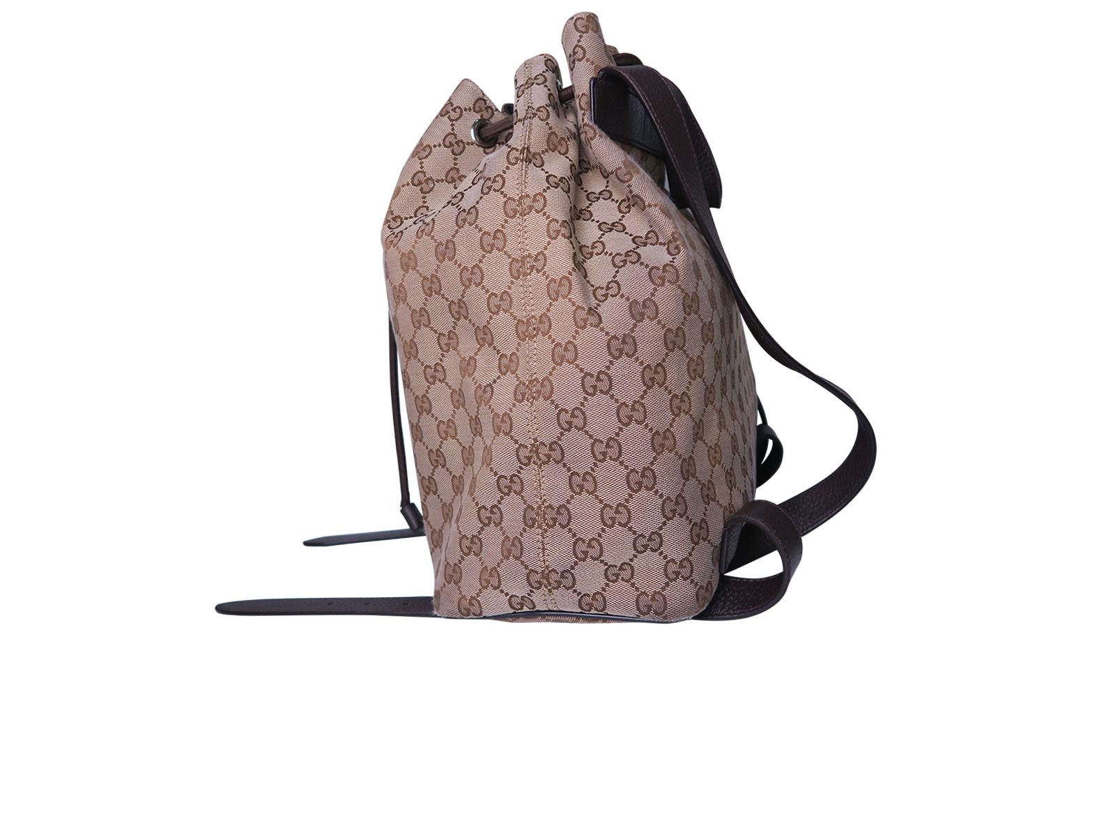 Gucci Brown Monogram GG Canvas Drawstring Backpack Silver Hardware, 2010's  Available For Immediate Sale At Sotheby's