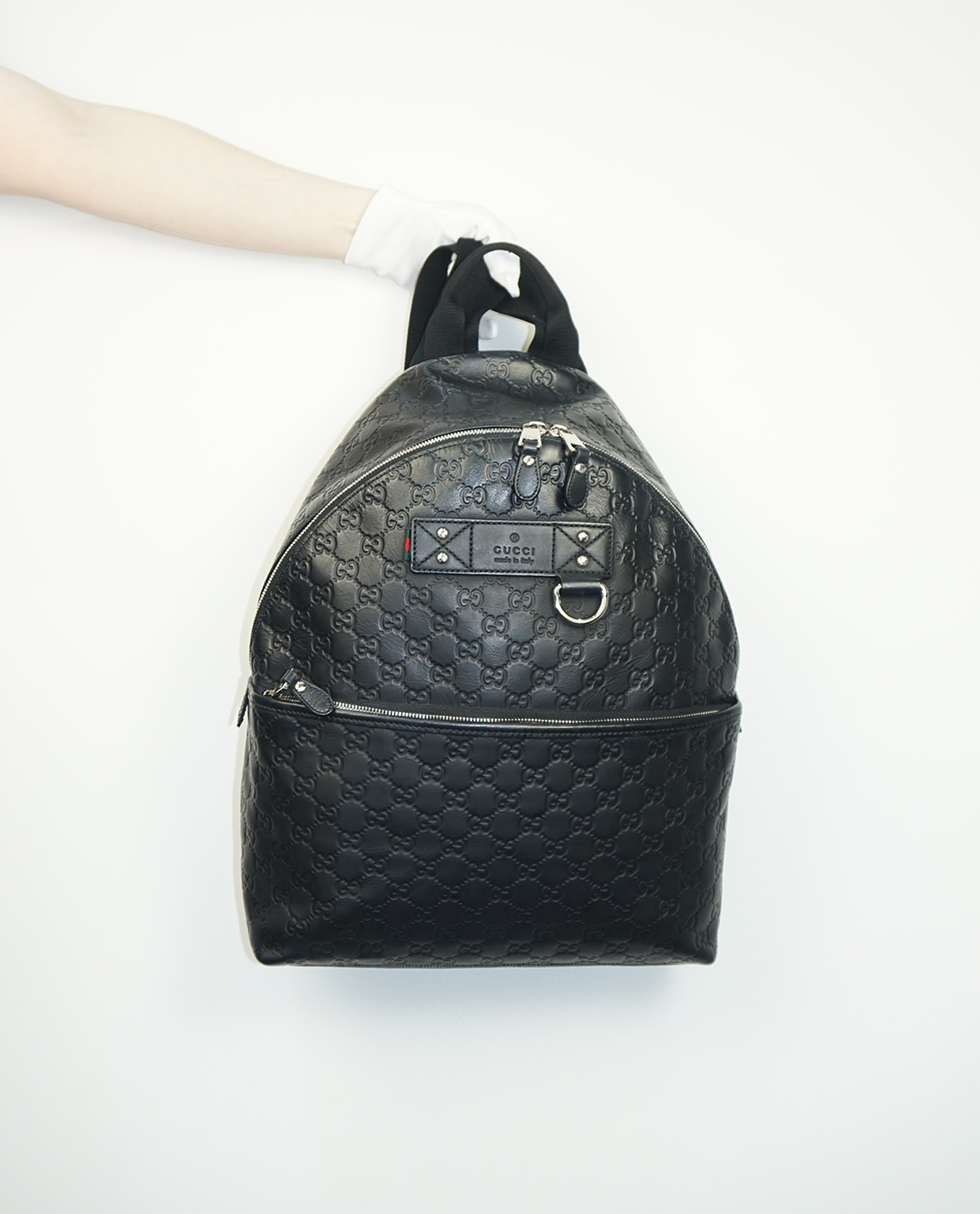 Gucci Rubber Guccissima Leather Backpack Black Gucci Guccissima Rubber Backpack Black Leather ref.1469715  main image 2