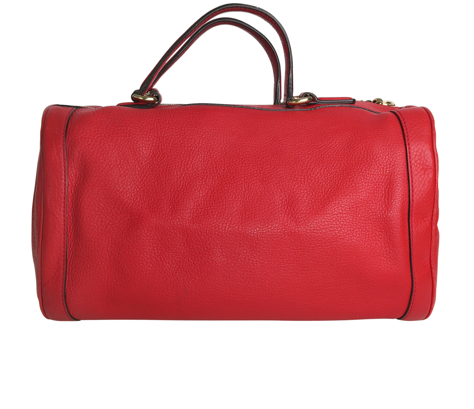 GUCCI Red Leather Soho Boston Bag