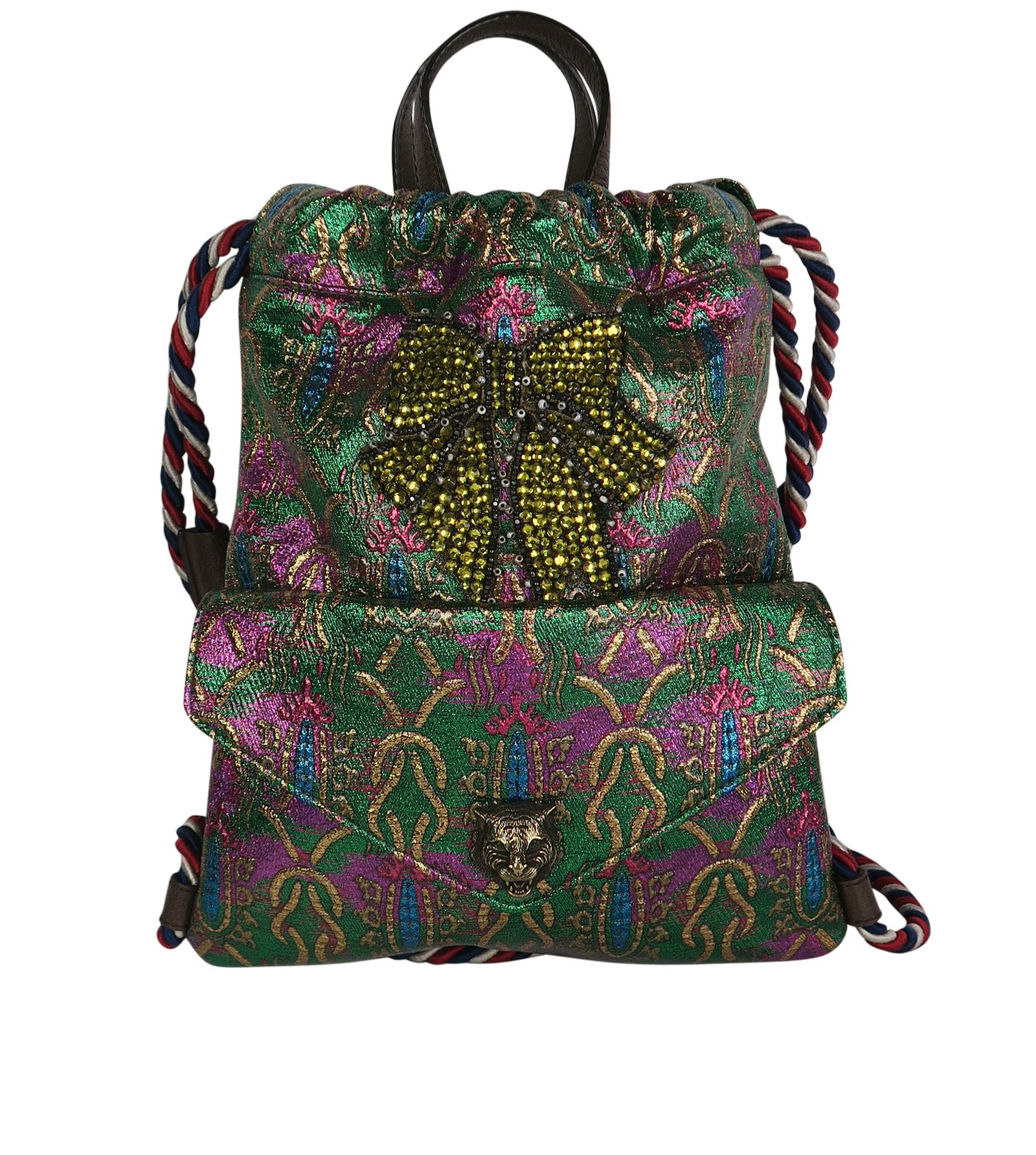 Gucci Animalier Web Drawstring Backpack #229602G99B Preloved GUCCI GG Supreme Animalier Web Backpack BW4DX4V  main image 2