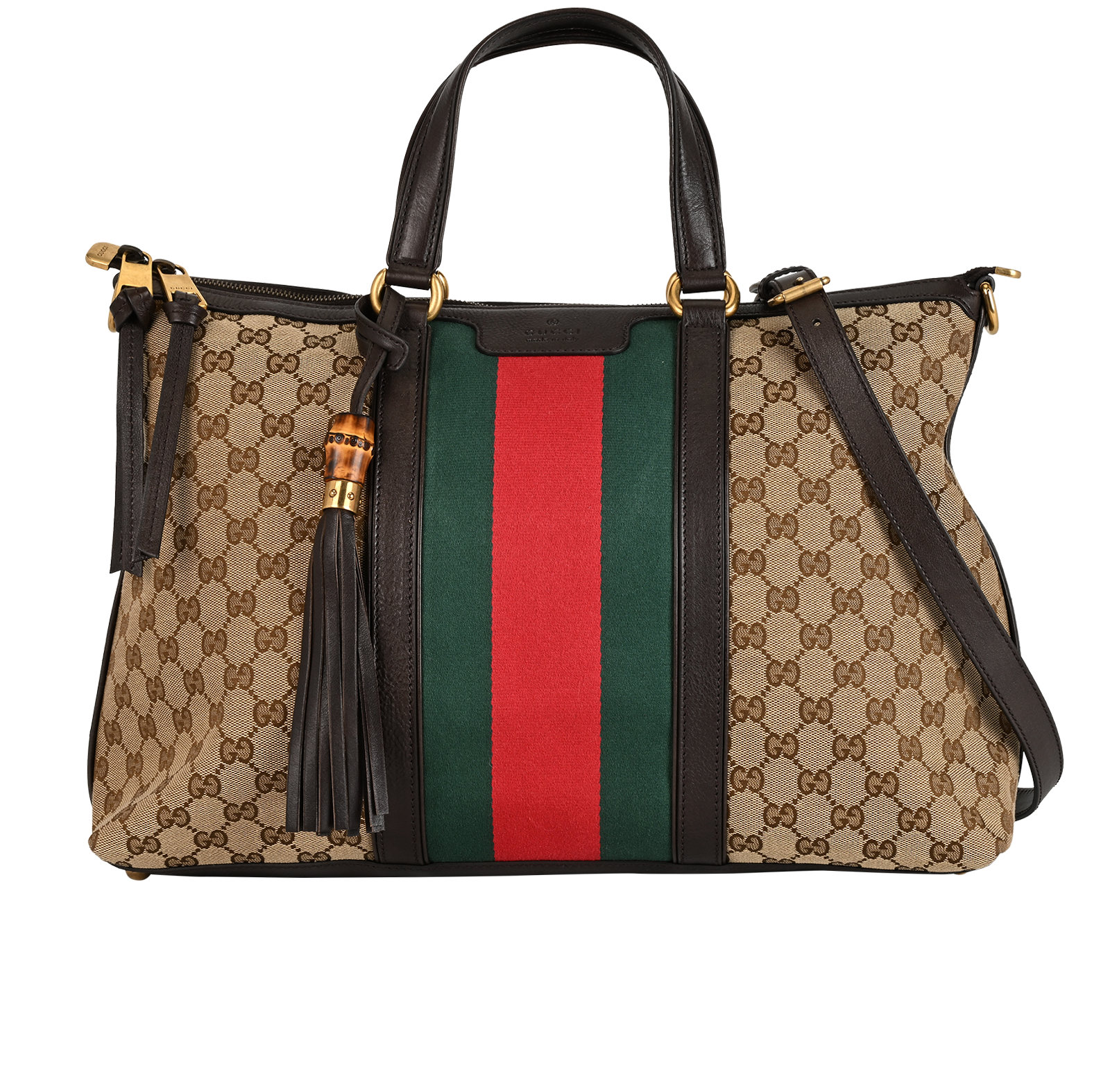 Pre-loved GG Web Rania Top Handle Bag - £595