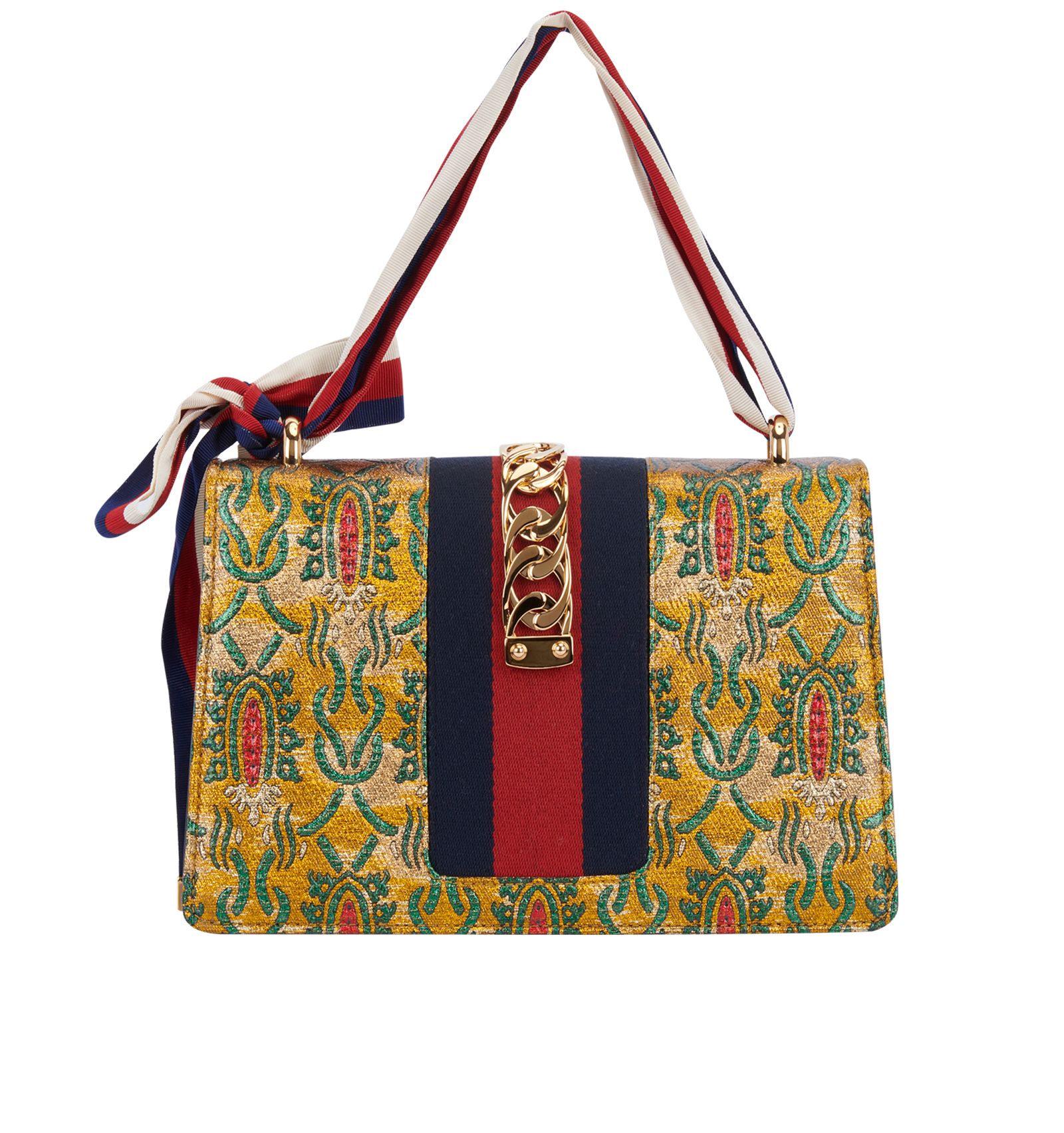 Floral Brocade Sylvie Shoulder Bag, Gucci Designer Exchange