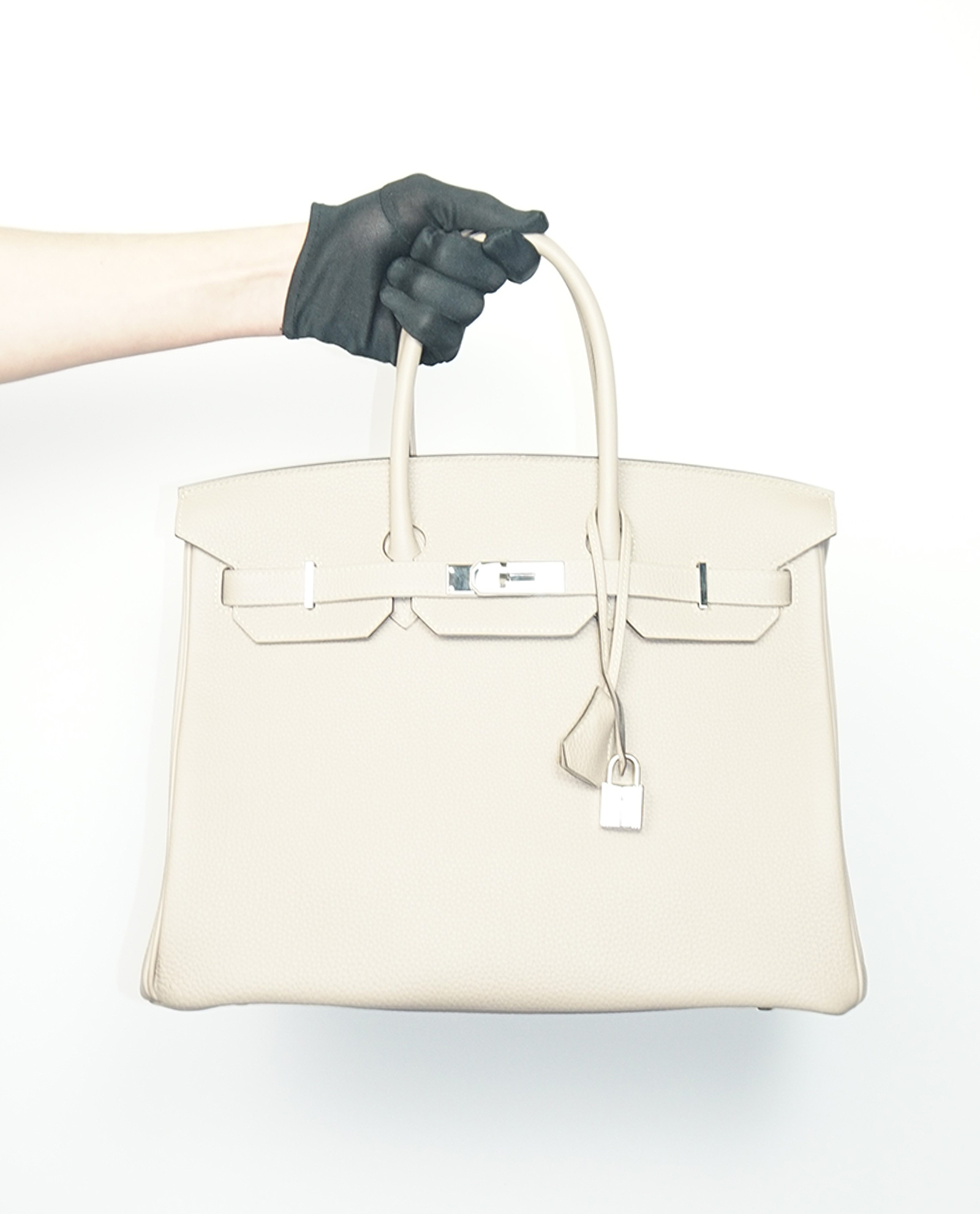 Birkin 35 Togo Leather in Gris Tourterelle, Hermès Designer