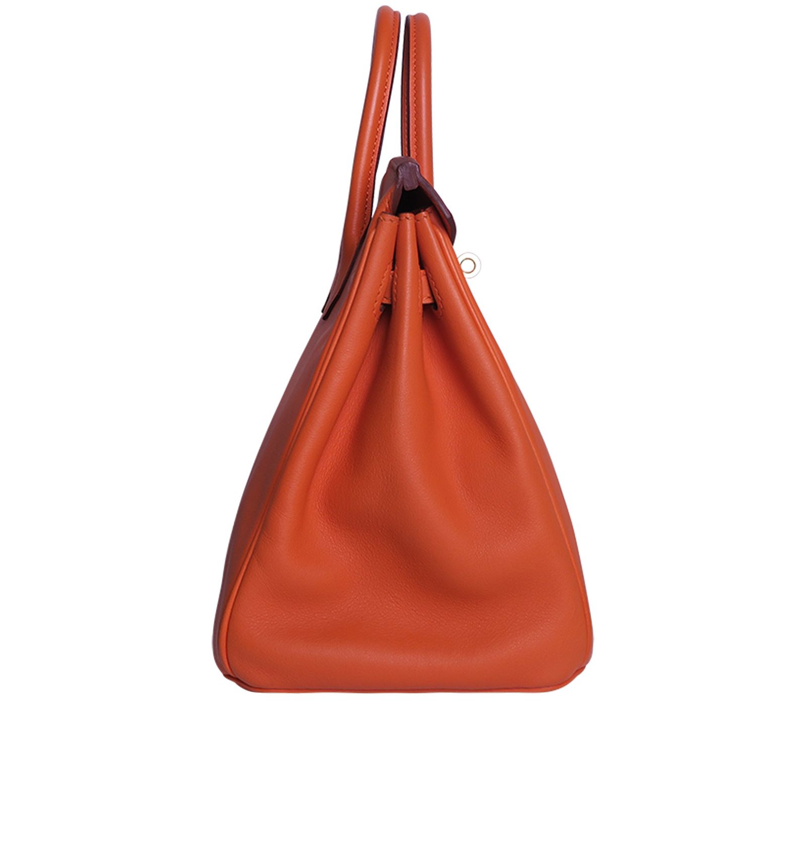 Hermes Birkin Handbag Sanguine Swift with Palladium Hardware 25 Orange