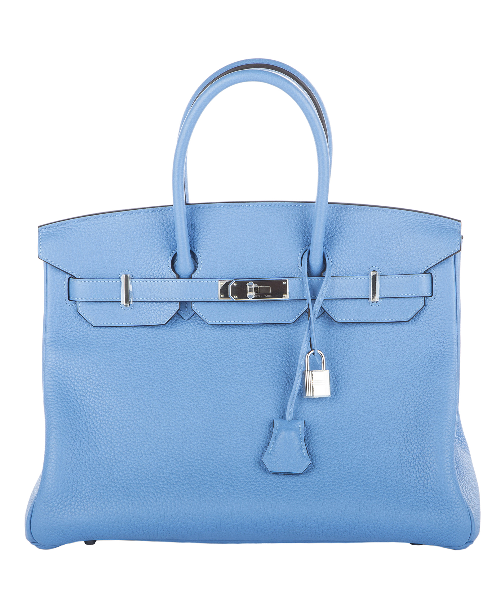Birkin 35 Clemence Leather in Blue Paradise, Hermès Designer