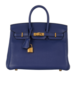 Birkin 25 In Bleu Saphir Novillo Taurillon Leather, Hermès