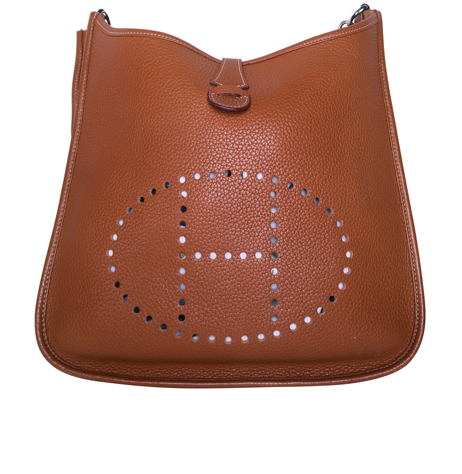 Evelyne PM Clemence Leather in Gold, Hermès Designer Exchange