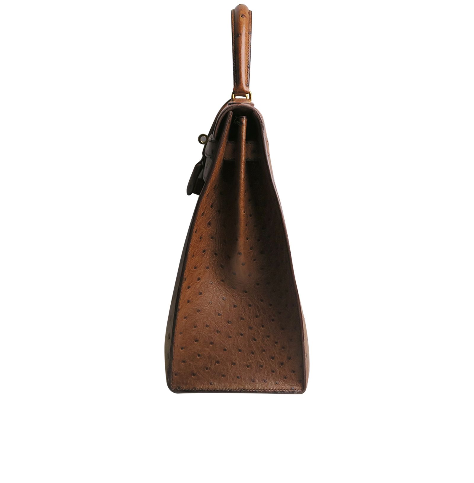 Kelly 35 ostrich handbag Hermès Brown in Ostrich - 8123491