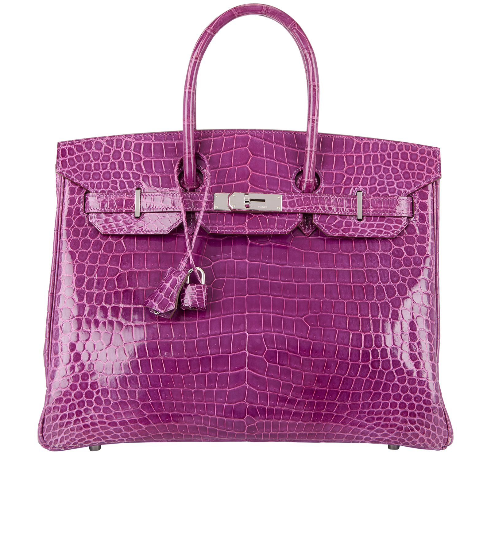 Birkin 35 in Violet Shiny Porosus Crocodile, Hermès Designer