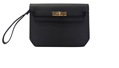 Kelly Depeches 25 in black Togo Leather, Hermès - Designer Exchange