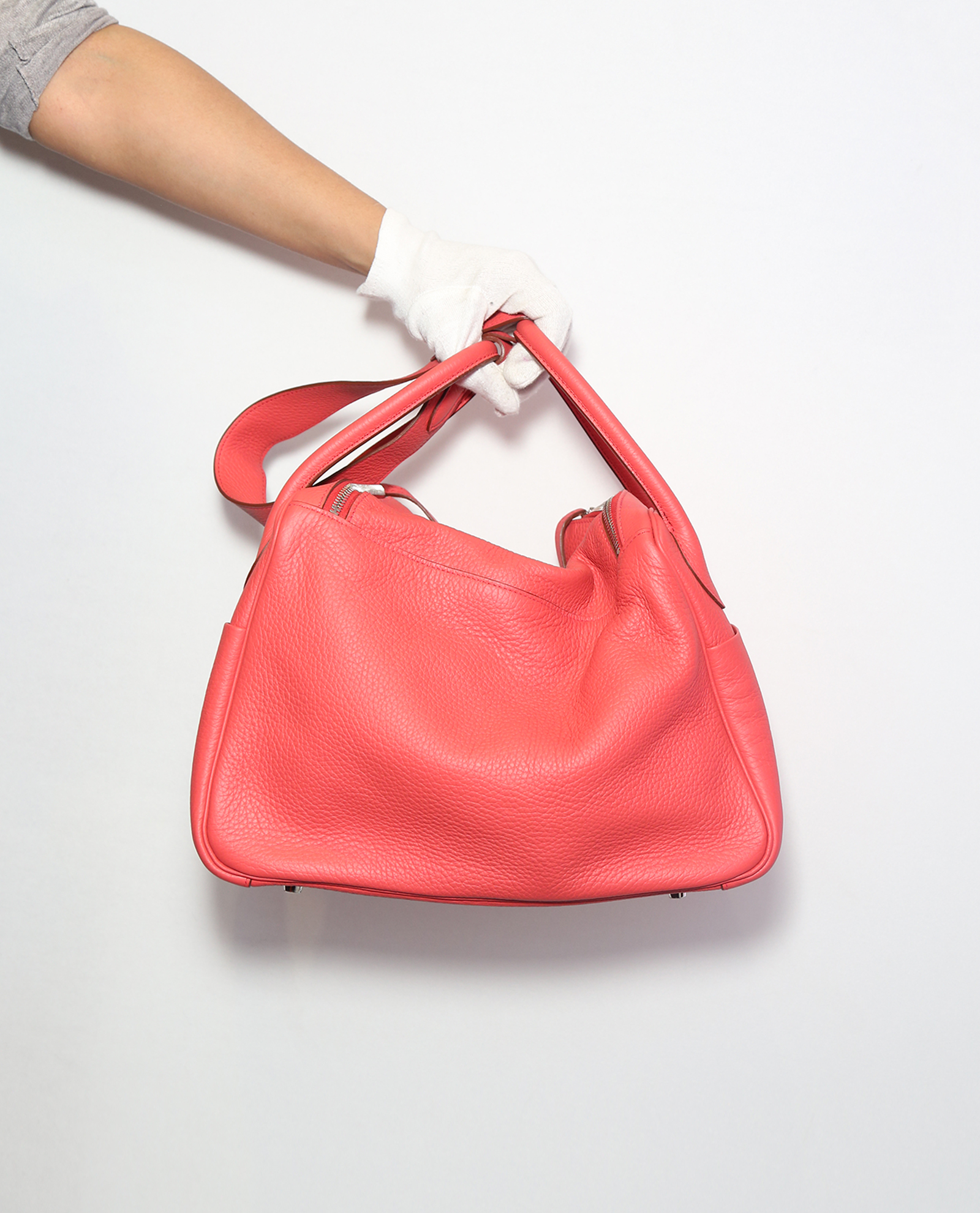 FIRE PRICE * Hermès Lindy 34 Bag in Rose Jaipur Clemence Leather