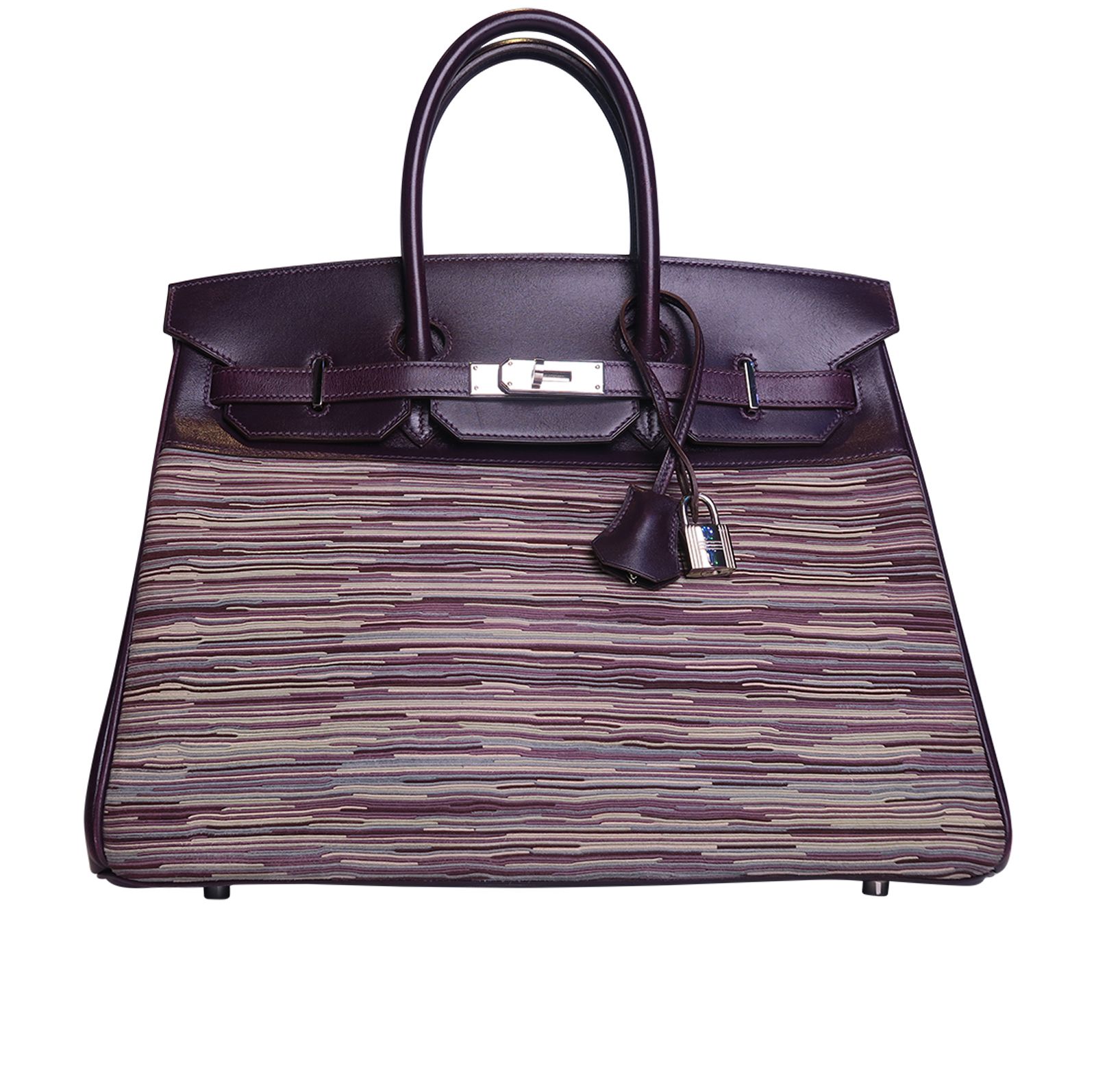 Preowned Hermes Birkin 35 Vibrato Raisin With Palladium HW Limited Edition