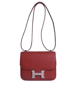 Sold at Auction: Hermes Bleu du Nord/Rouge de Coeur Constance III Mini