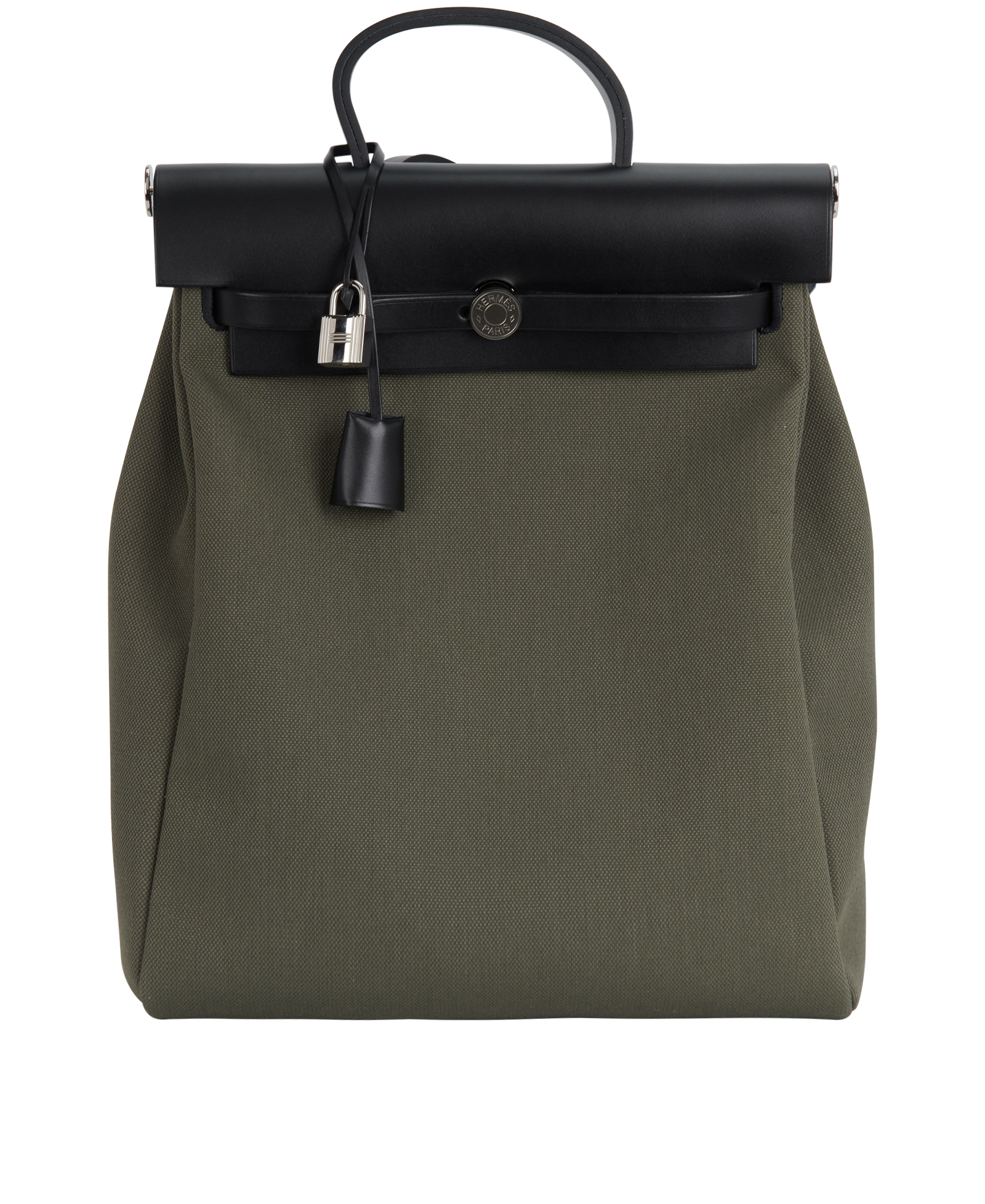 Coated Canvas Herbag Leather Hermès Herbag Backpack, Hermès