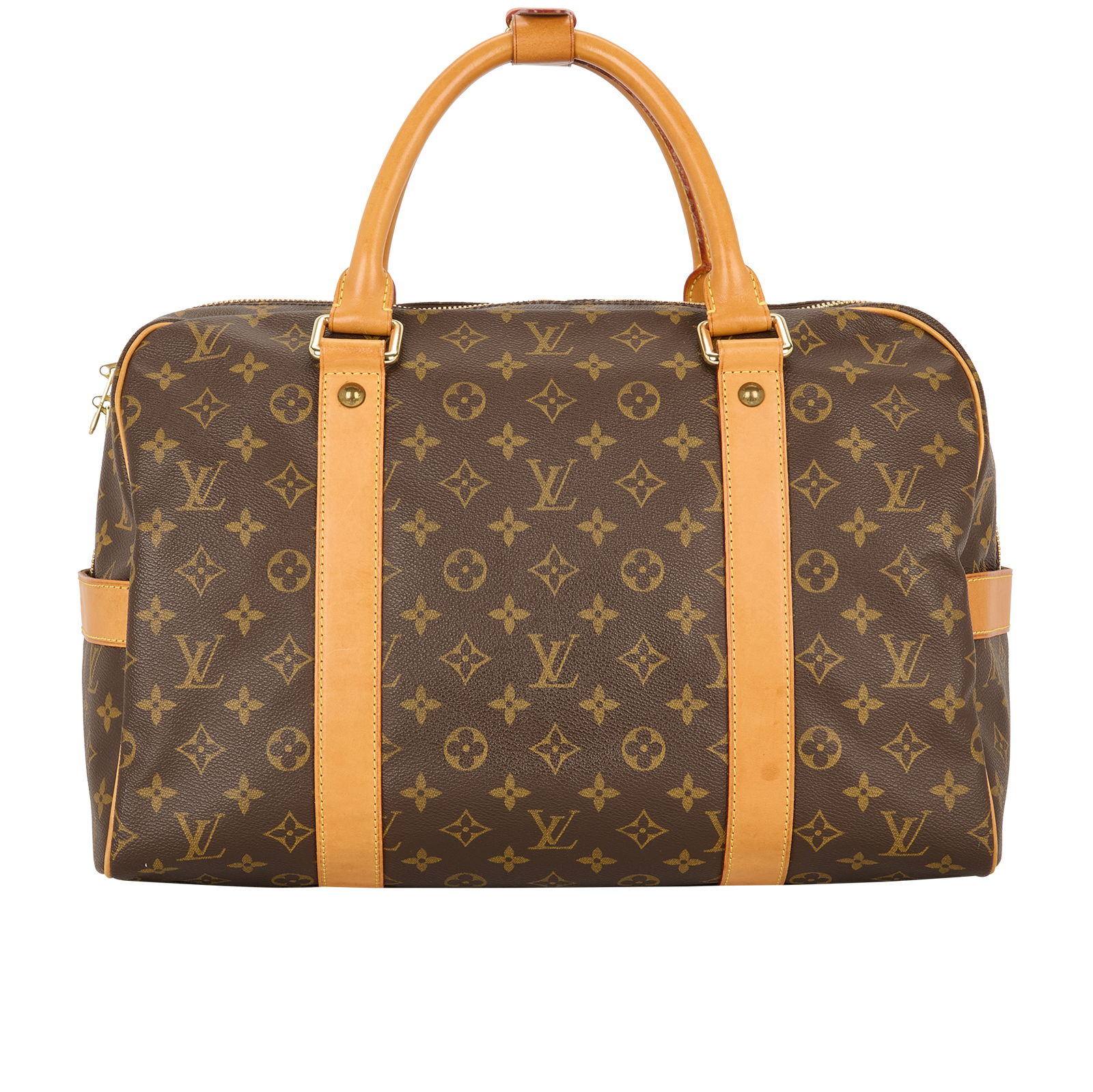 LOUIS VUITTON Authentic Brown Monogram Leather Boston Bag