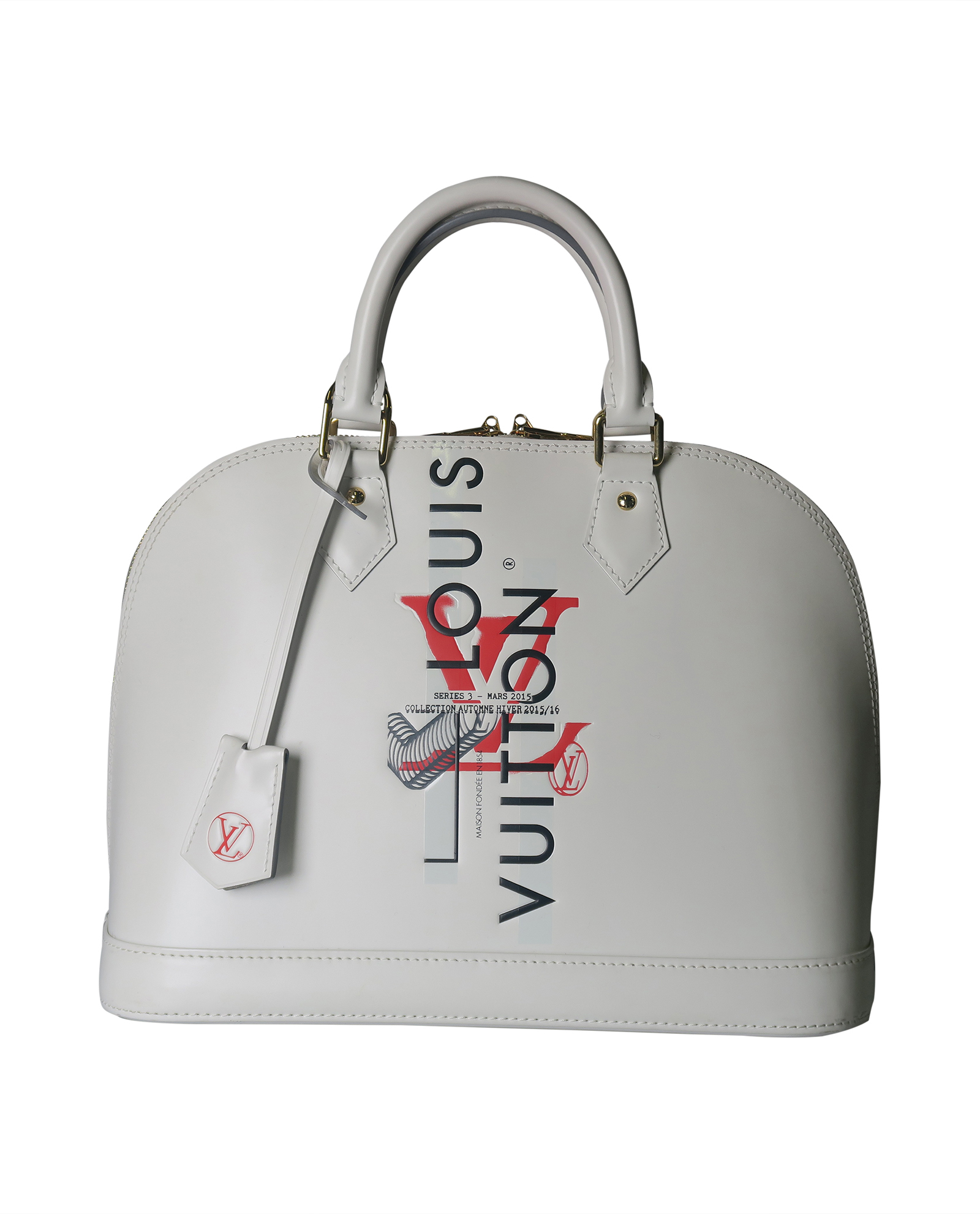Louis Vuitton White Leather Limited Edition Mars 2015 Alma PM Bag Louis  Vuitton