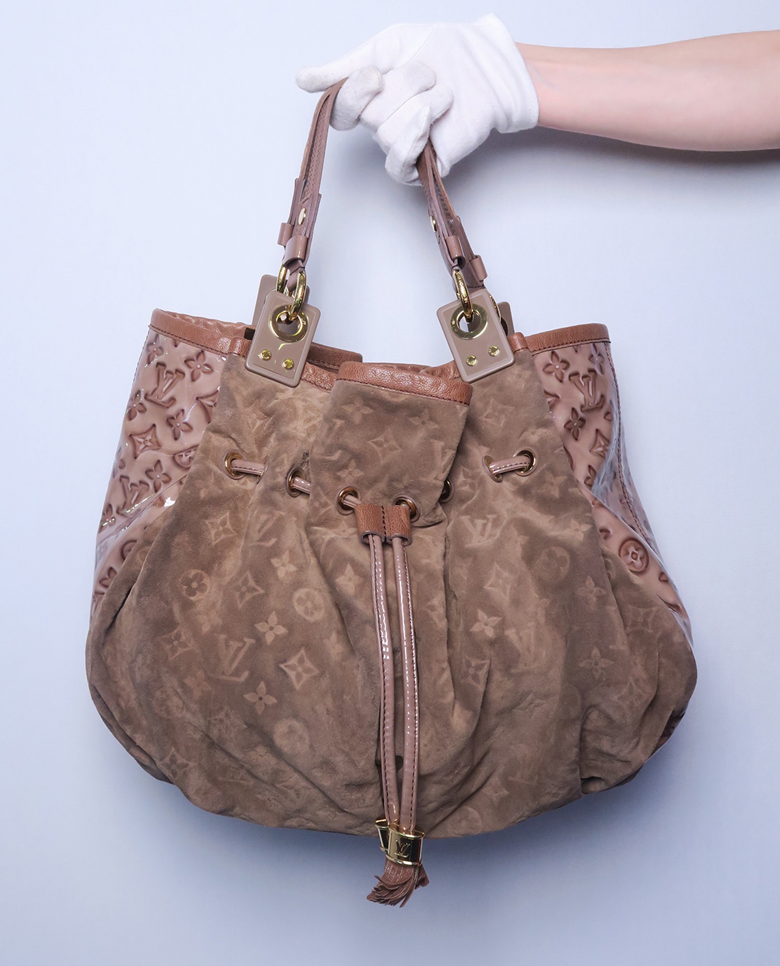 Pre-owned Louis Vuitton Brown Suede Irene Coco Handbag