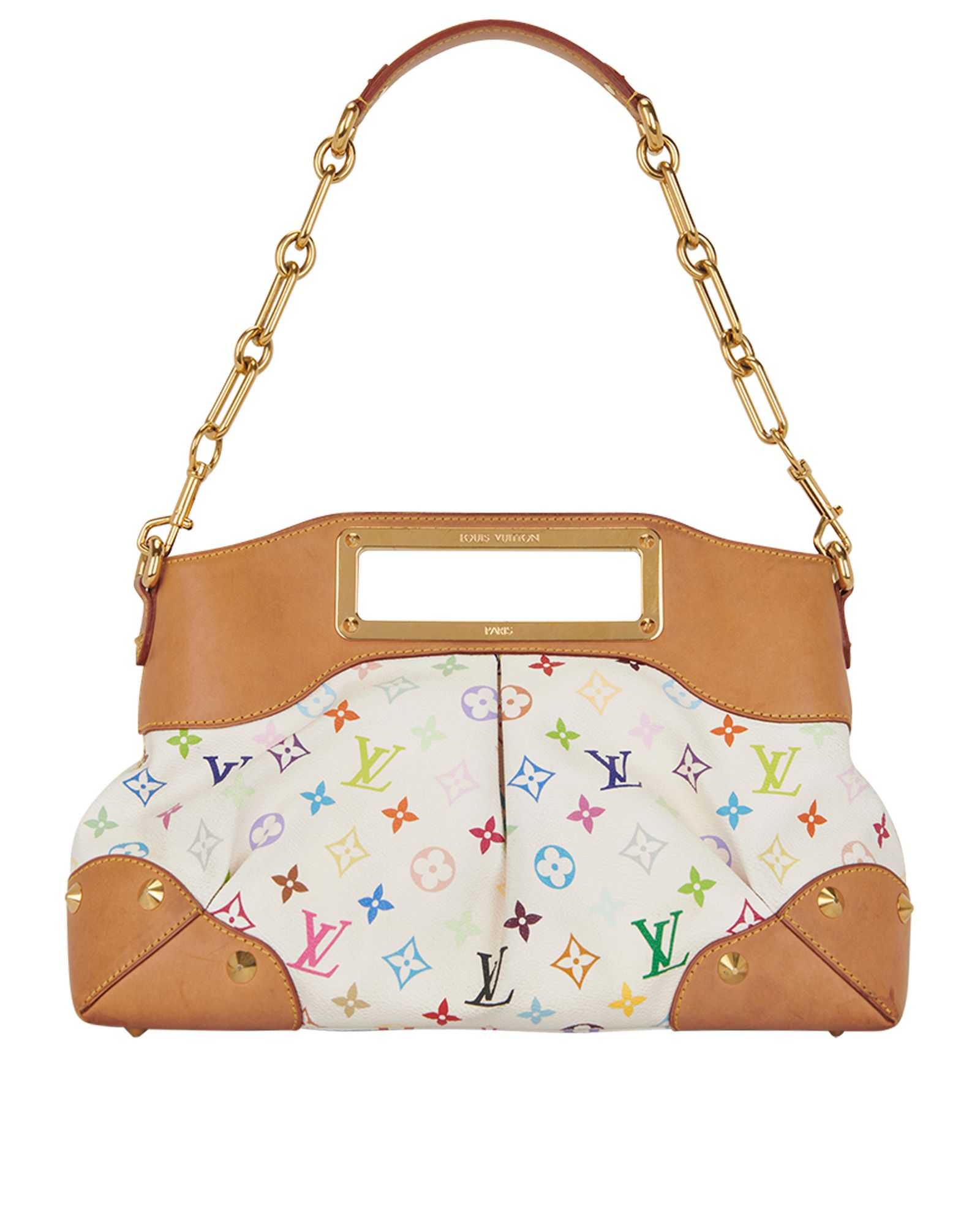 Preloved Louis Vuitton Monogram Multicolore White Judy MM Bag