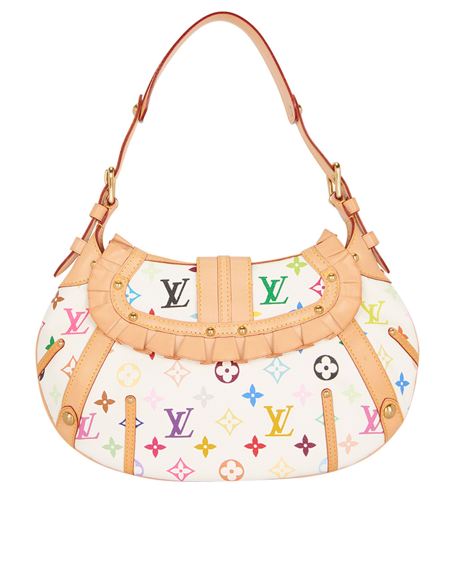 Louis Vuitton Leonor Murakami Blanc Toile Et Cuir - Occasion Très