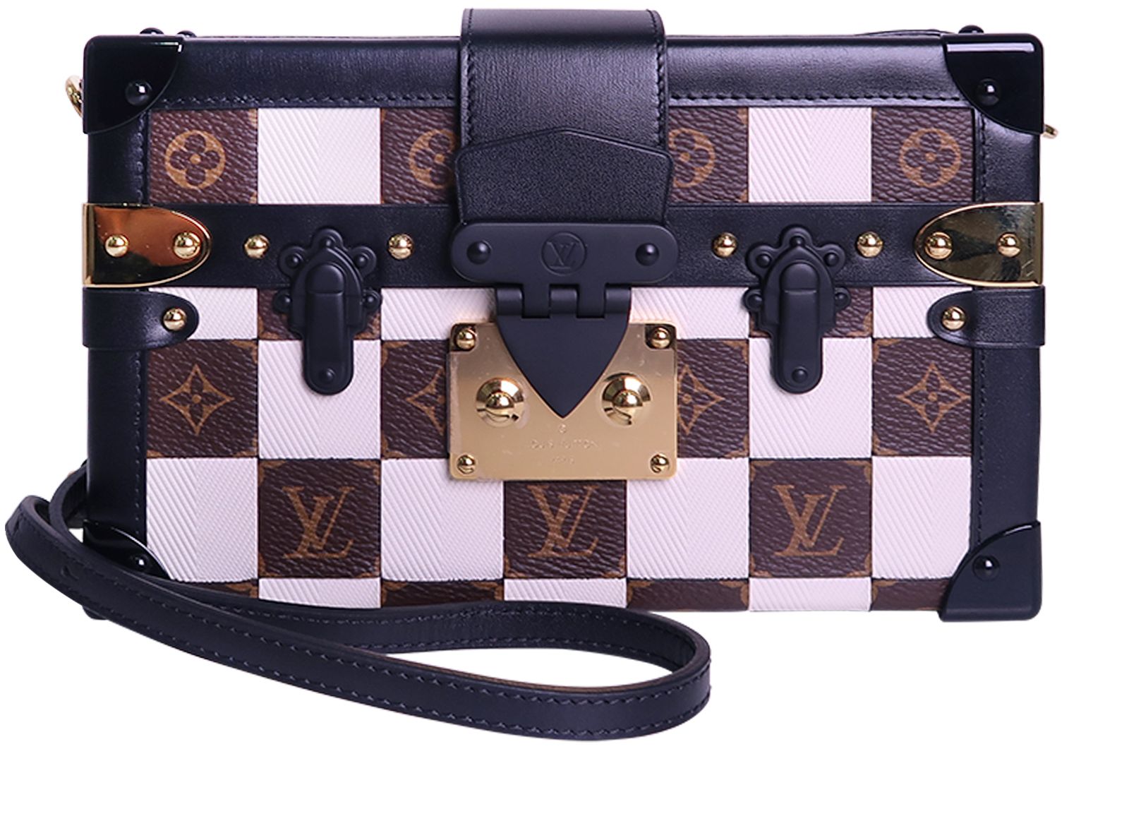 Louis Vuitton Monogram Canvas Tressage Petite Malle Brown Leather