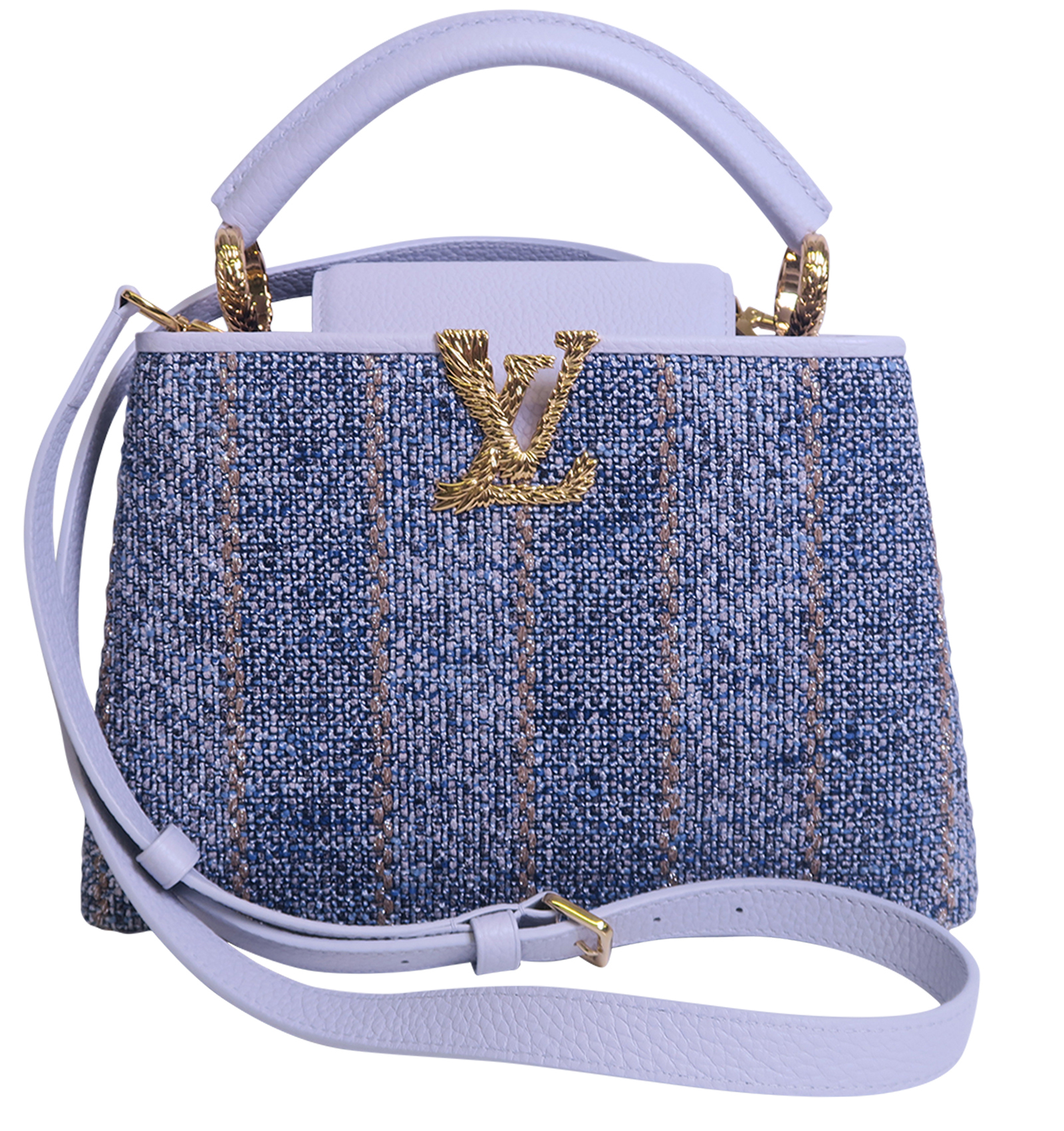 Louis Vuitton Capucines BB handbag with strap in Navy Blue leather, SHW For  Sale at 1stDibs
