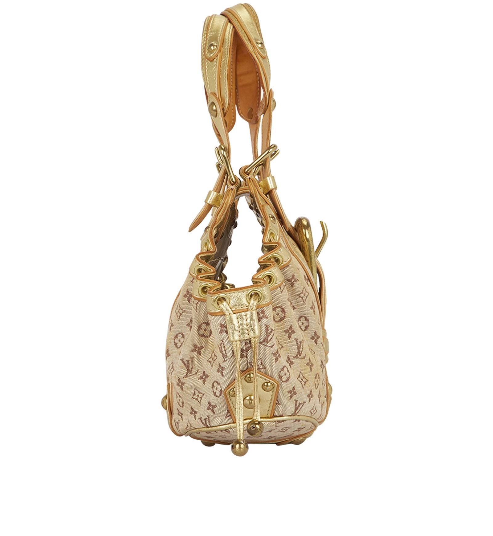 Sold at Auction: Louis Vuitton Limited Edition Gold Ostrich and Suede Theda  GM Bag