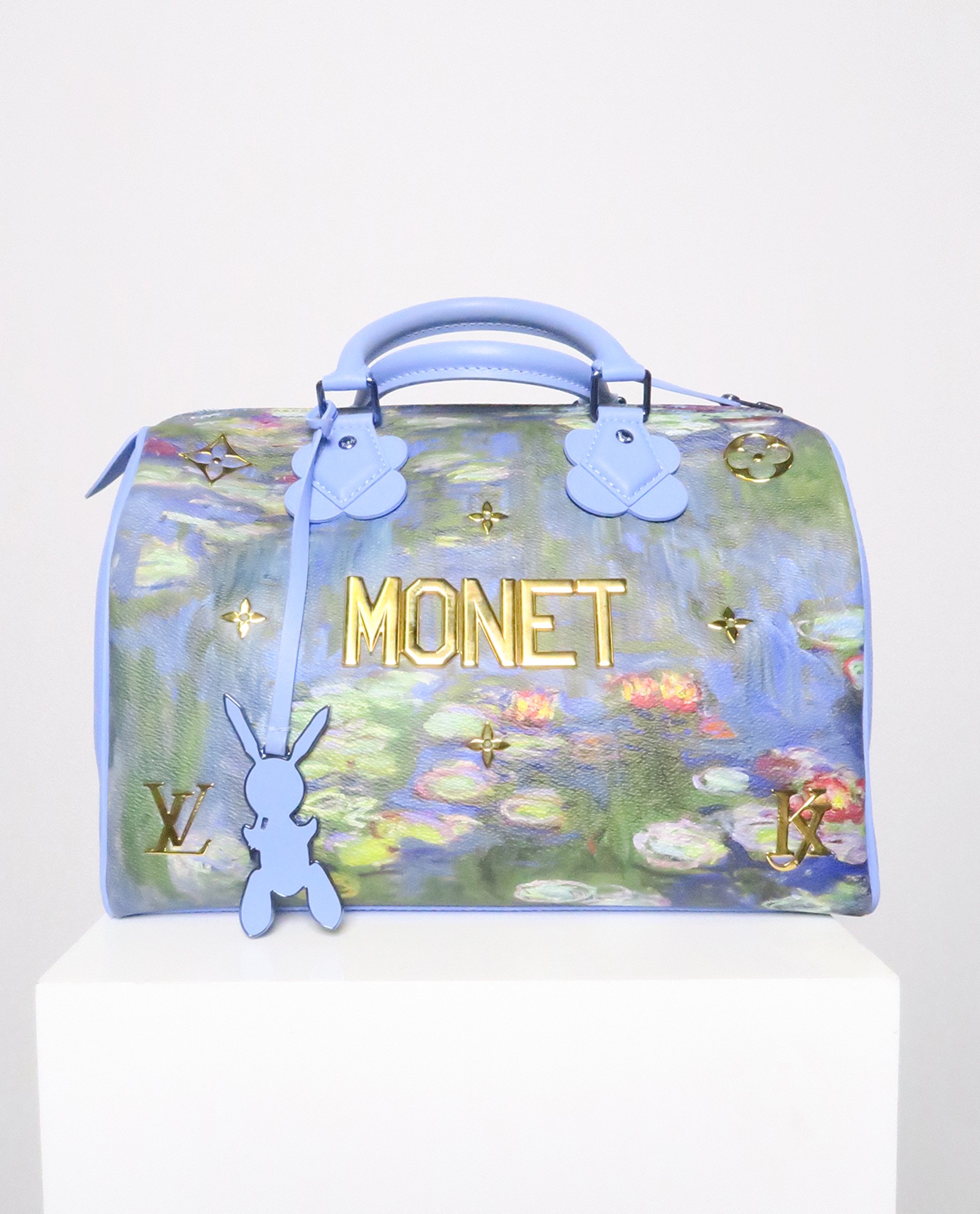 Louis Vuitton Speedy Handbag Limited Edition Jeff Koons Monet Print Canvas  30 at 1stDibs