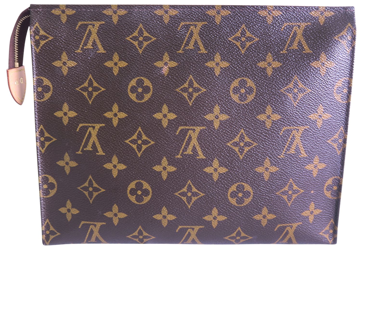 Louis+Vuitton+Toiletry+Pouch+19+Brown+Canvas+Monogram+Coated for