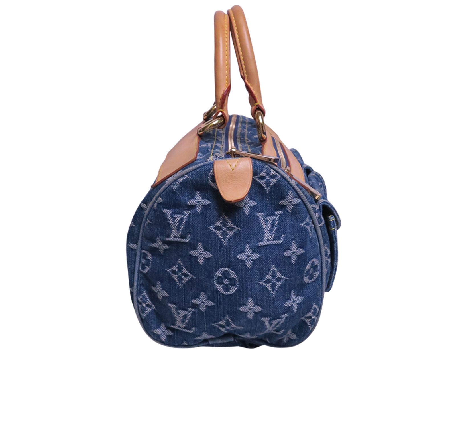 Pre-owned Louis Vuitton Blue Monogram Denim Neo Speedy 30