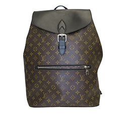 LOUIS VUITTON Palk Monogram Macassar Canvas Backpack Bag Black-US