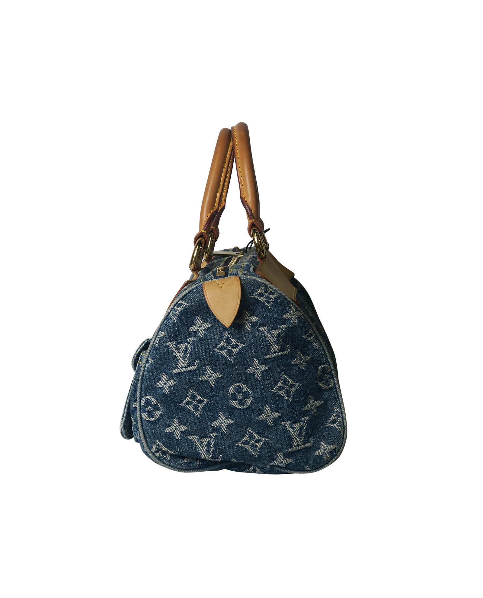 Louis Vuitton, Bags, Neo Speedy Blue Denim Monogram 205 Pre Owned Lv  Louis Vuitton With Dust Bag